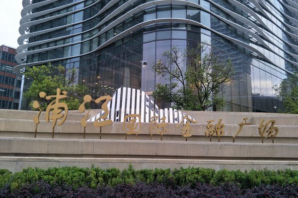 上海浦江国际金融广场假山不锈钢镜面雕塑